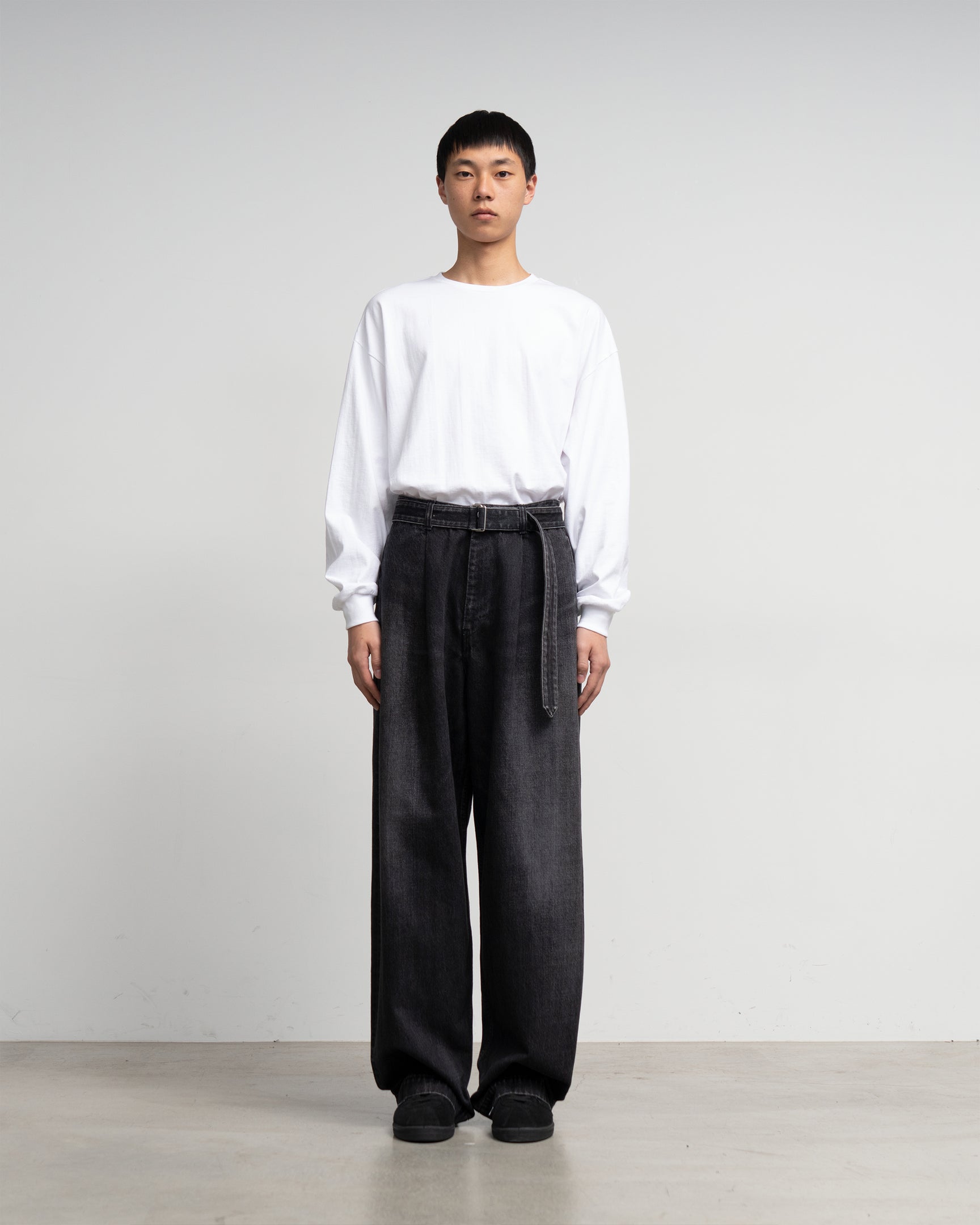 Graphpaper Selvage Denim Belted Pants - DARK FADE
