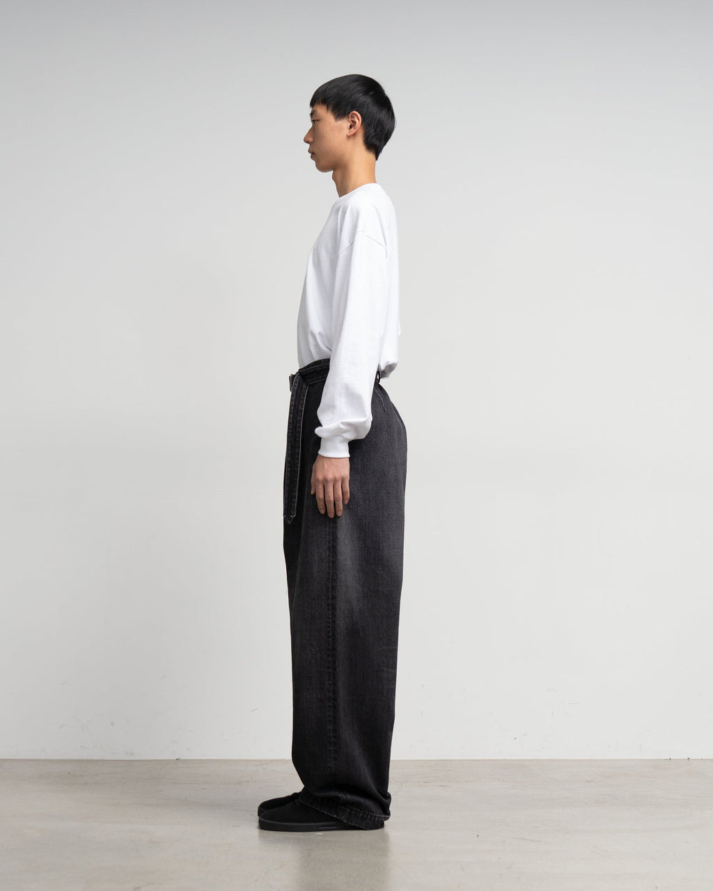 Graphpaper Selvage Denim Belted Pants - DARK FADE